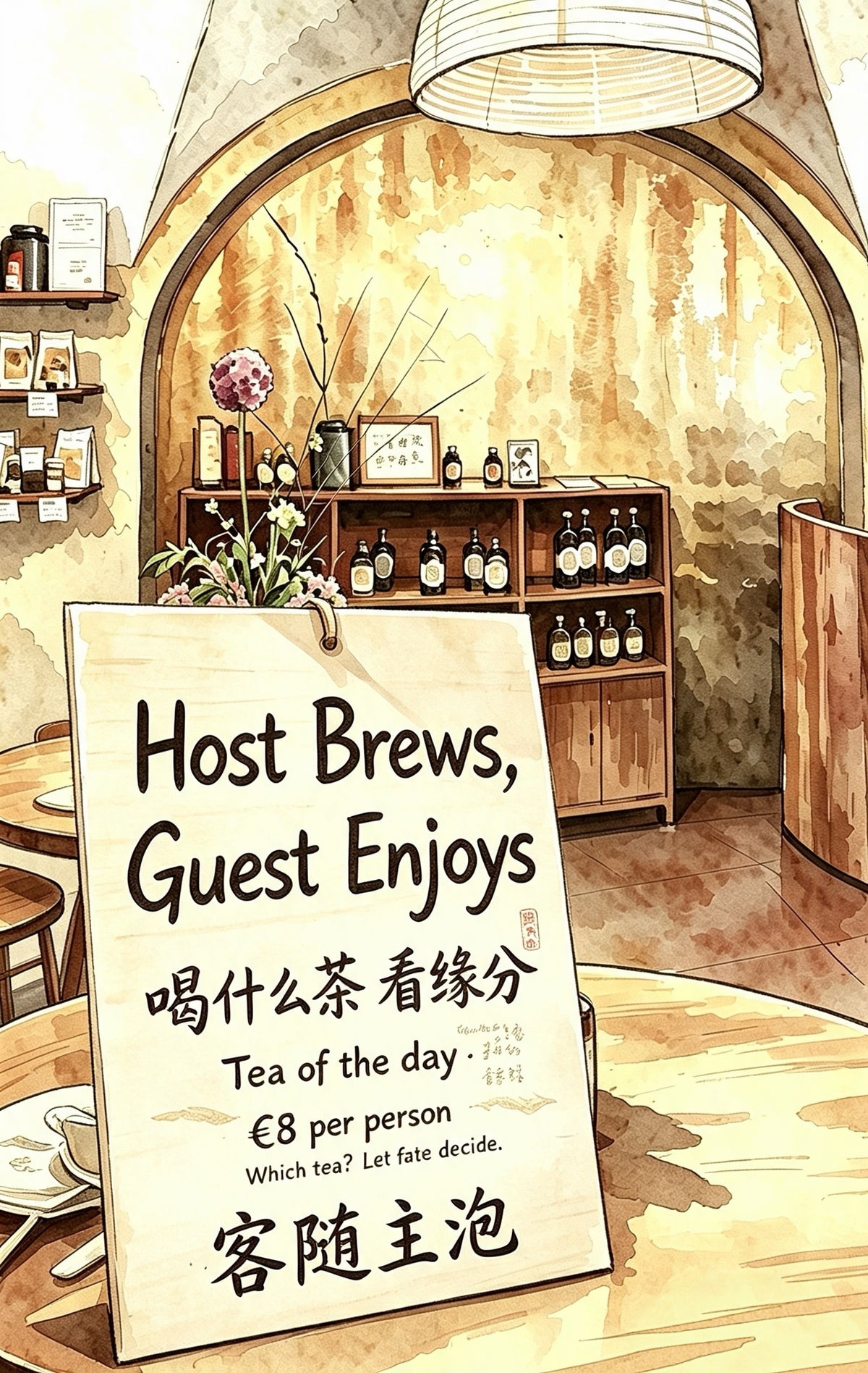 Daily Flying Tea Ceremony inside the tea house