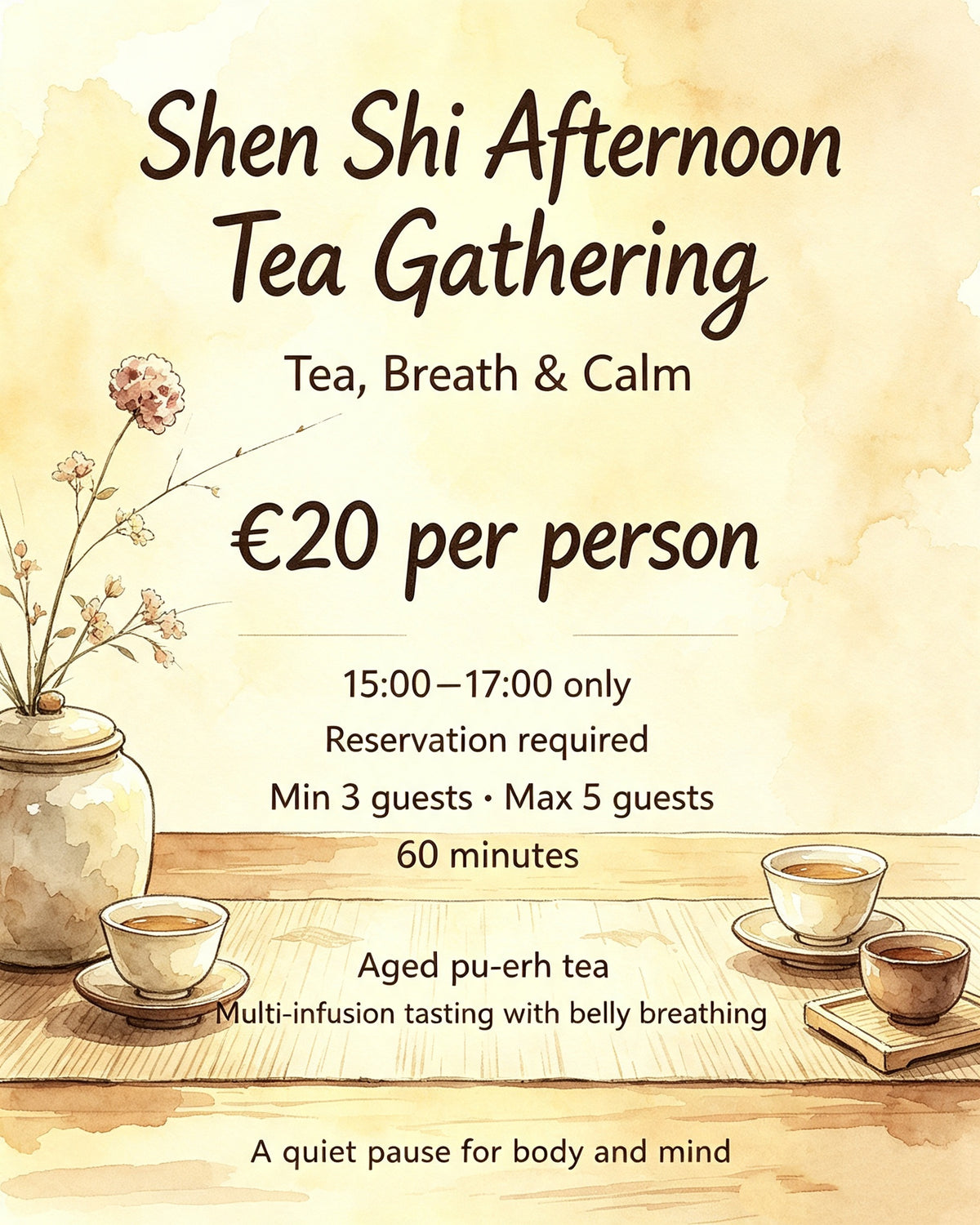 Shen Shi afternoon tea gathering with aged pu-erh tea